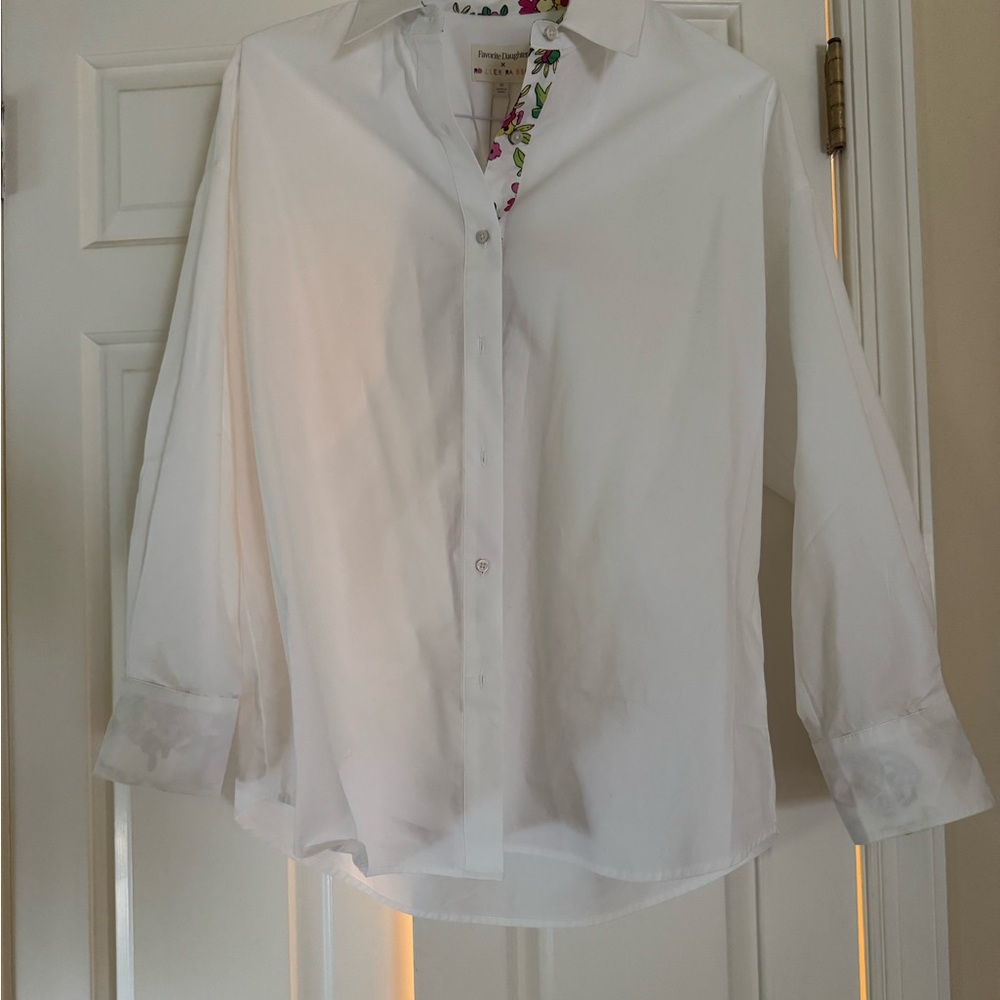 Favorite Daughter X Roller Rabbit White Casual Button Down Shirt